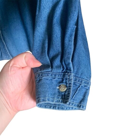 Vintage Embroidered Denim Button Down Long Sleeve Shirt Women’s Size 18/20W Fall - Picture 6 of 11